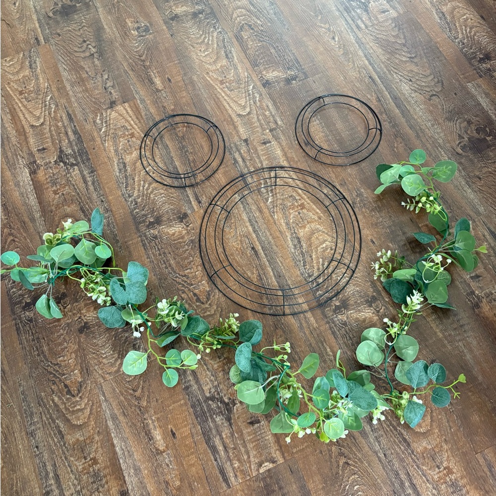 Hobby Lobby Greenery Wreath Set with Black Metal Frames